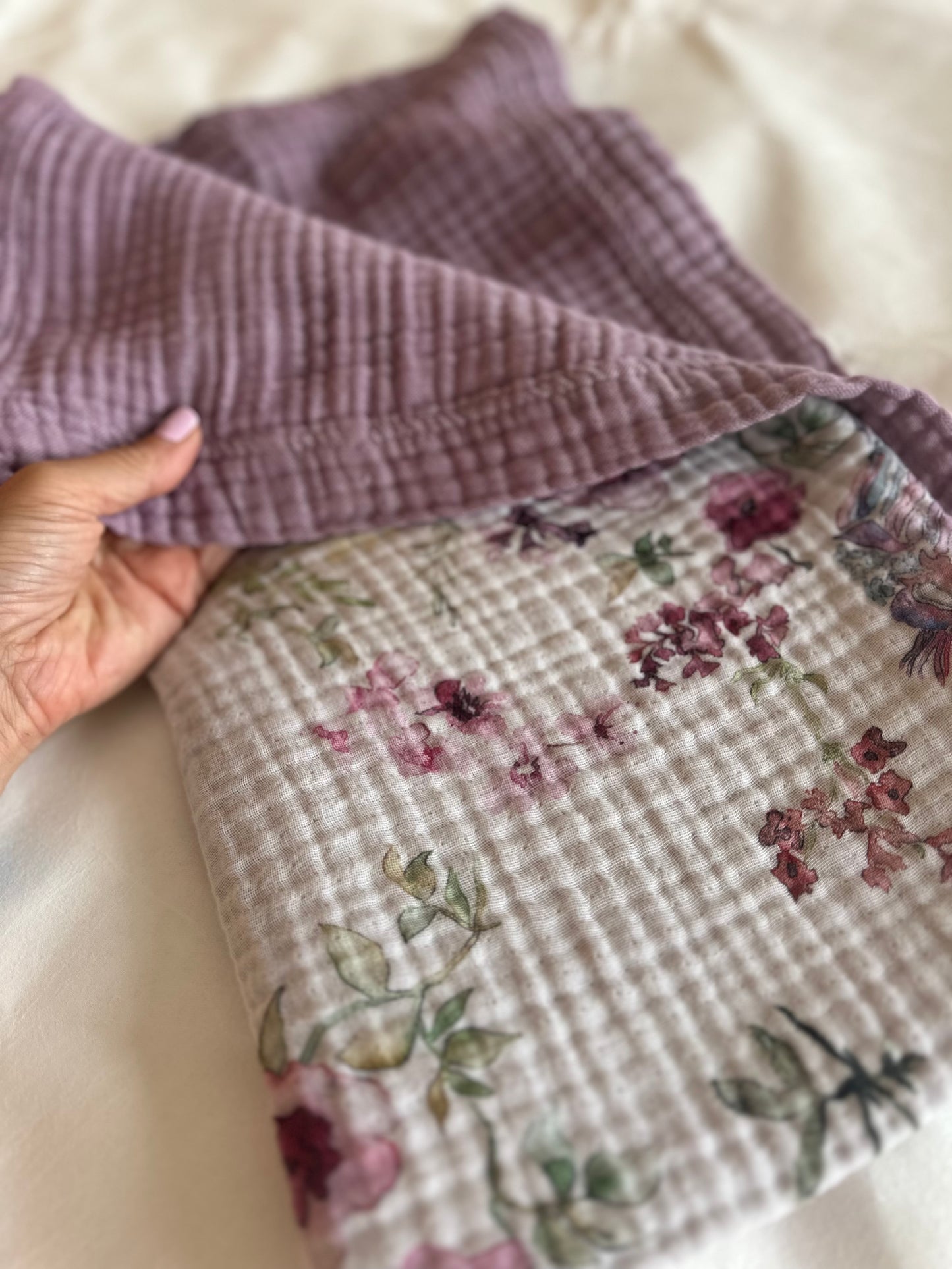 MUSSELIN BABYDECKE DOPPELSEITIG 105x105🌿