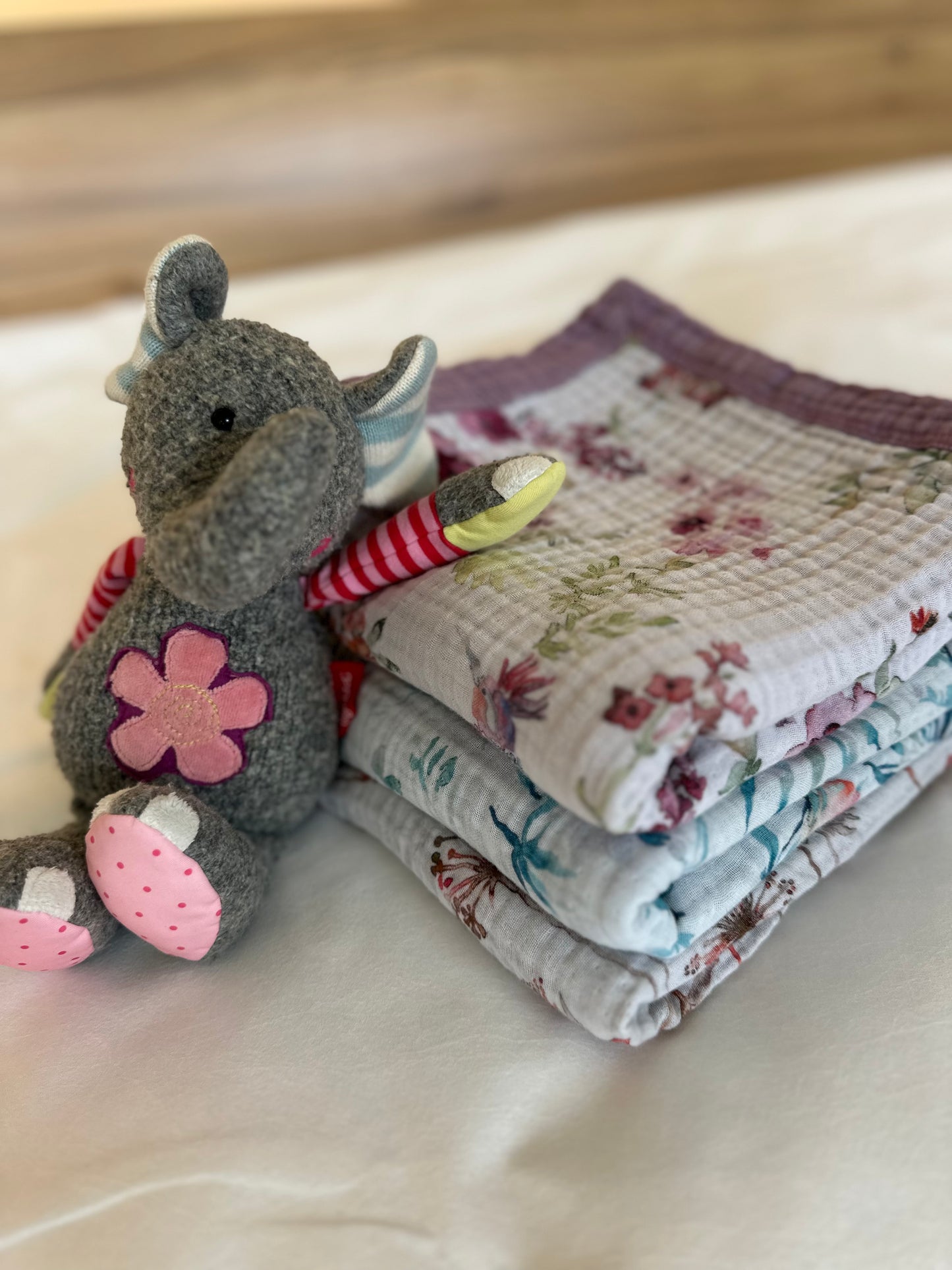 MUSSELIN BABYDECKE DOPPELSEITIG 105x105🌿