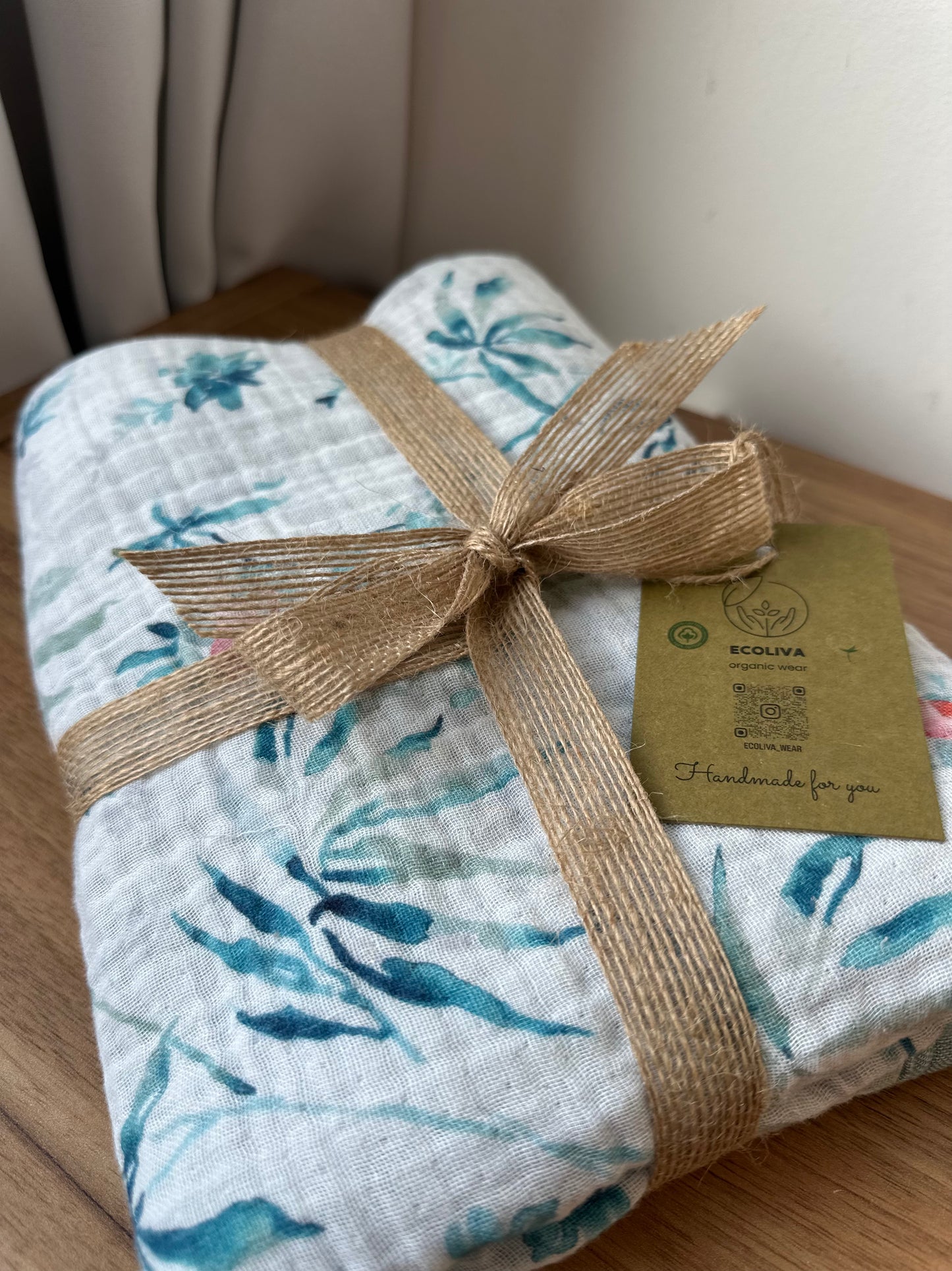 MUSSELIN BABYDECKE DOPPELSEITIG 105x105🌿