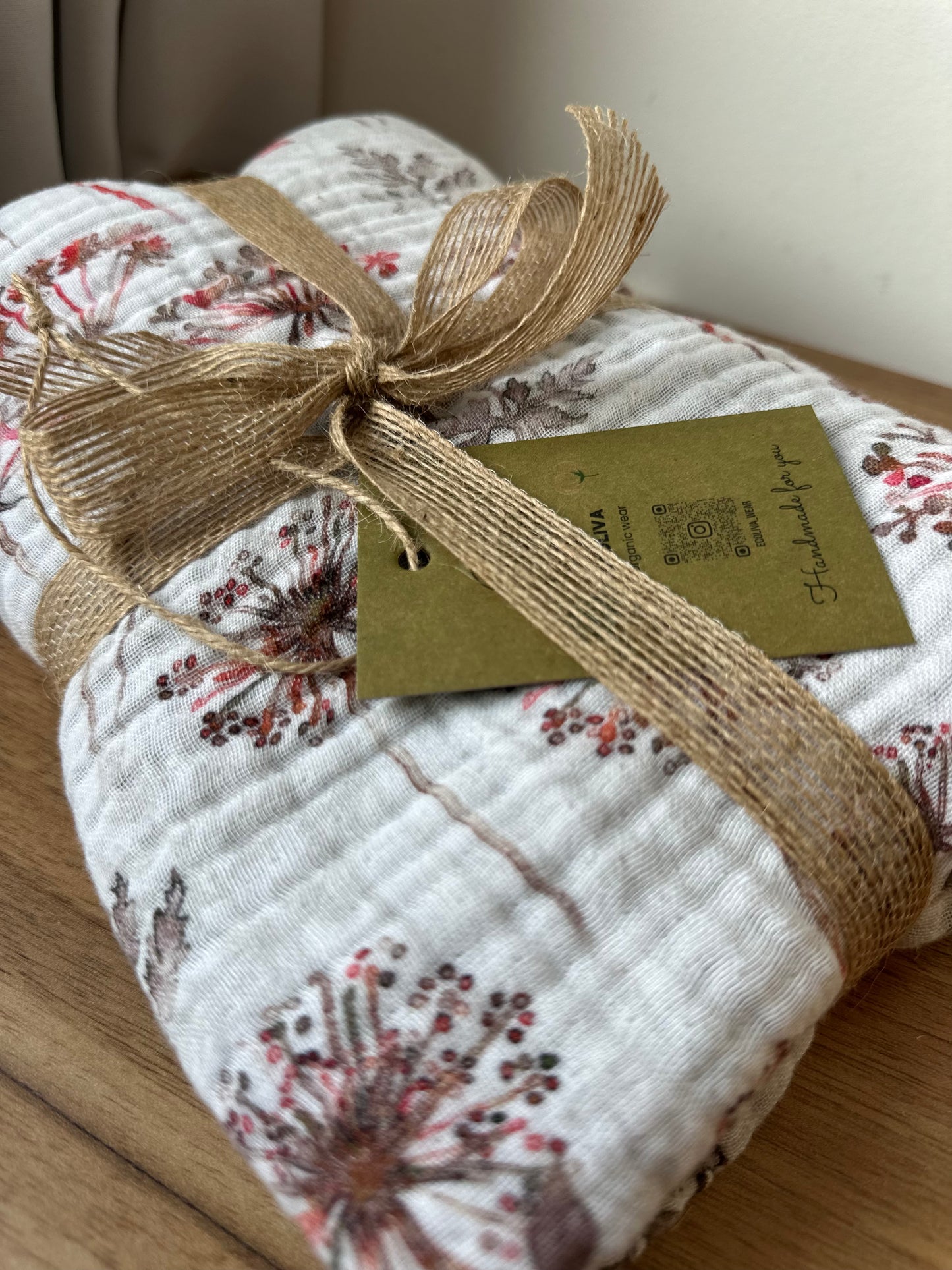 MUSSELIN BABYDECKE DOPPELSEITIG 105x105🌿