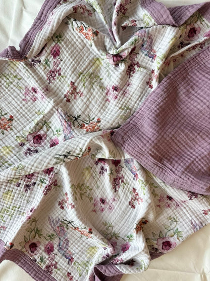 MUSSELIN BABYDECKE DOPPELSEITIG 105x105🌿